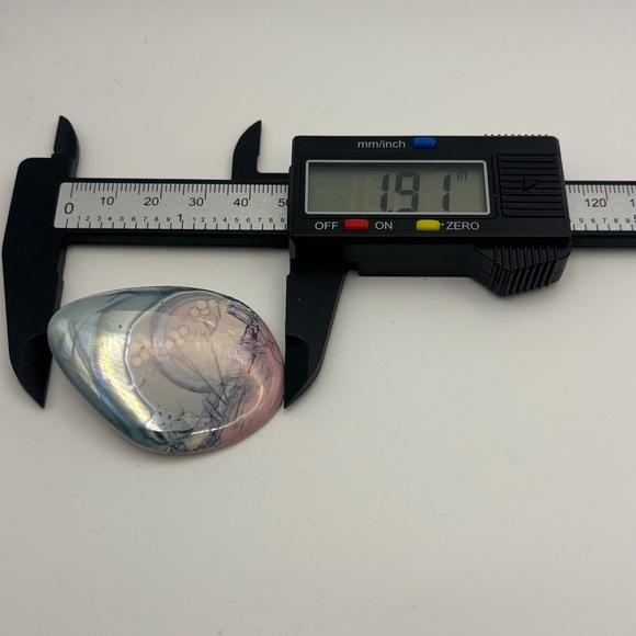 Artistic Pink and Blue Ceramic Brooch and Earrings Set - Picture 9 of 10